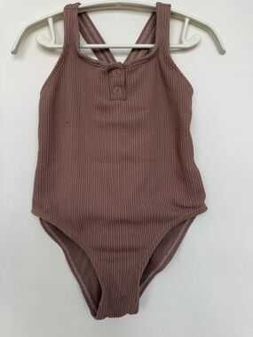 Zara Kids One-Piece Swimsuit in Mauve Brown